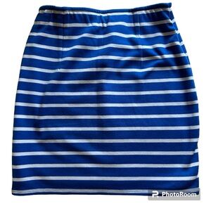 Abercrombie & Fitch Blue and White Stripes Cotton Mini/Pencil Skirt Size S NWOT